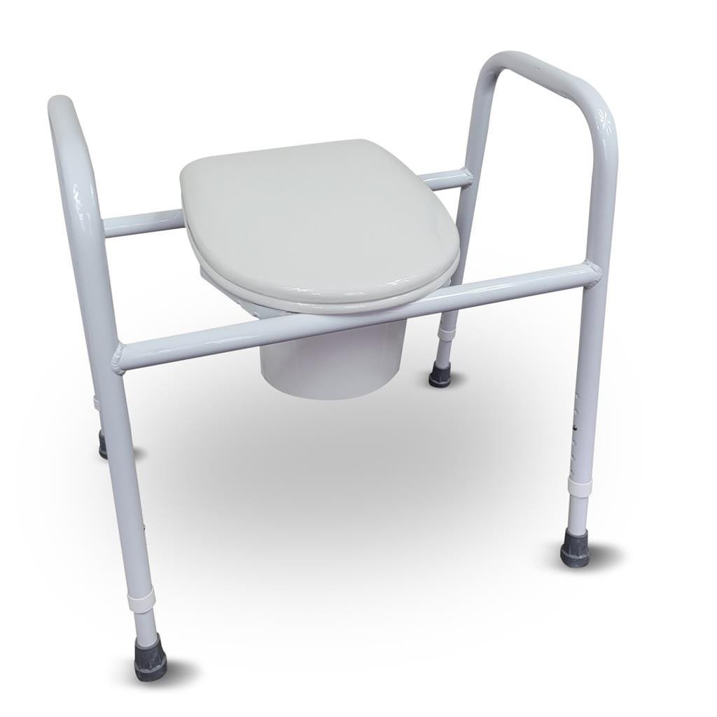 Overtoilet Frame 60cm Seat W SG/CPan PC White Alu