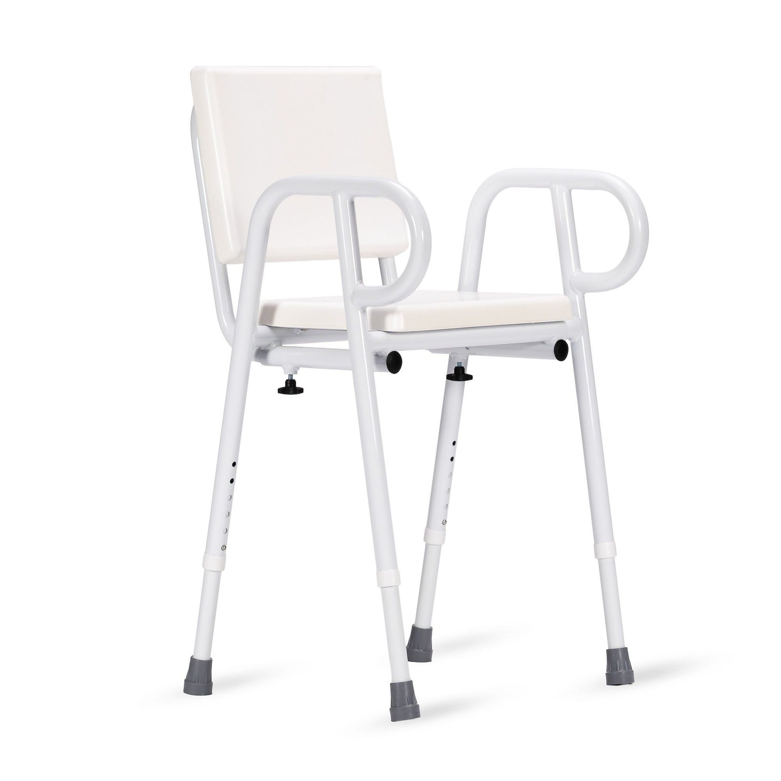 KCare Aluminium Shower Stool with Padded Seat with Backrest