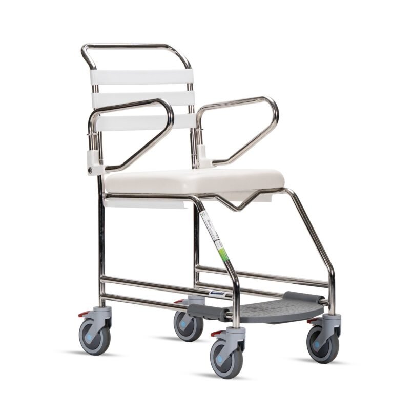 KCare Attendant Propelled Shower Commode with Weight Bearing Footrest
