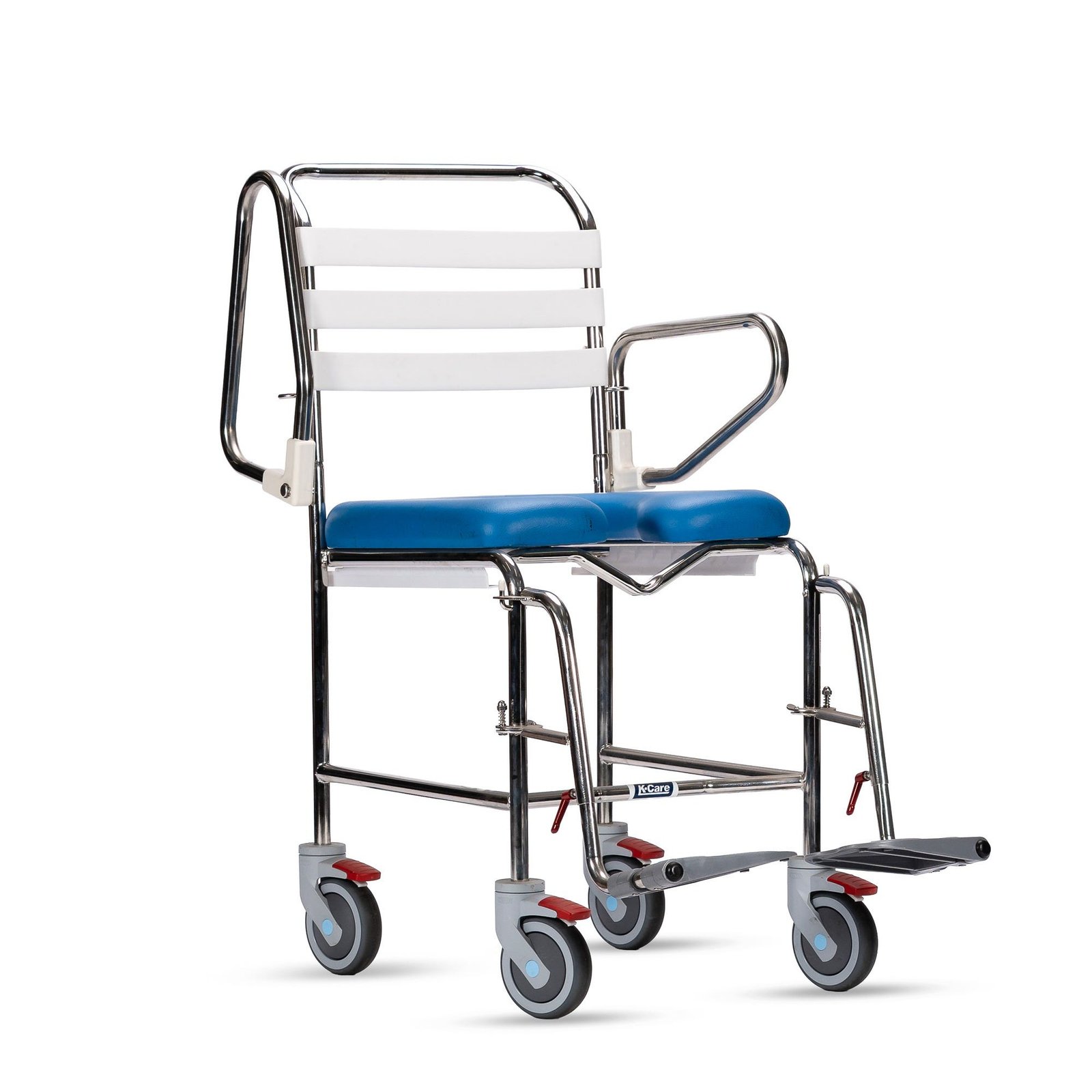 KCare Attendant Propelled Shower Commode with Swing-Up Arms and Swingaway Footrest - Image 3