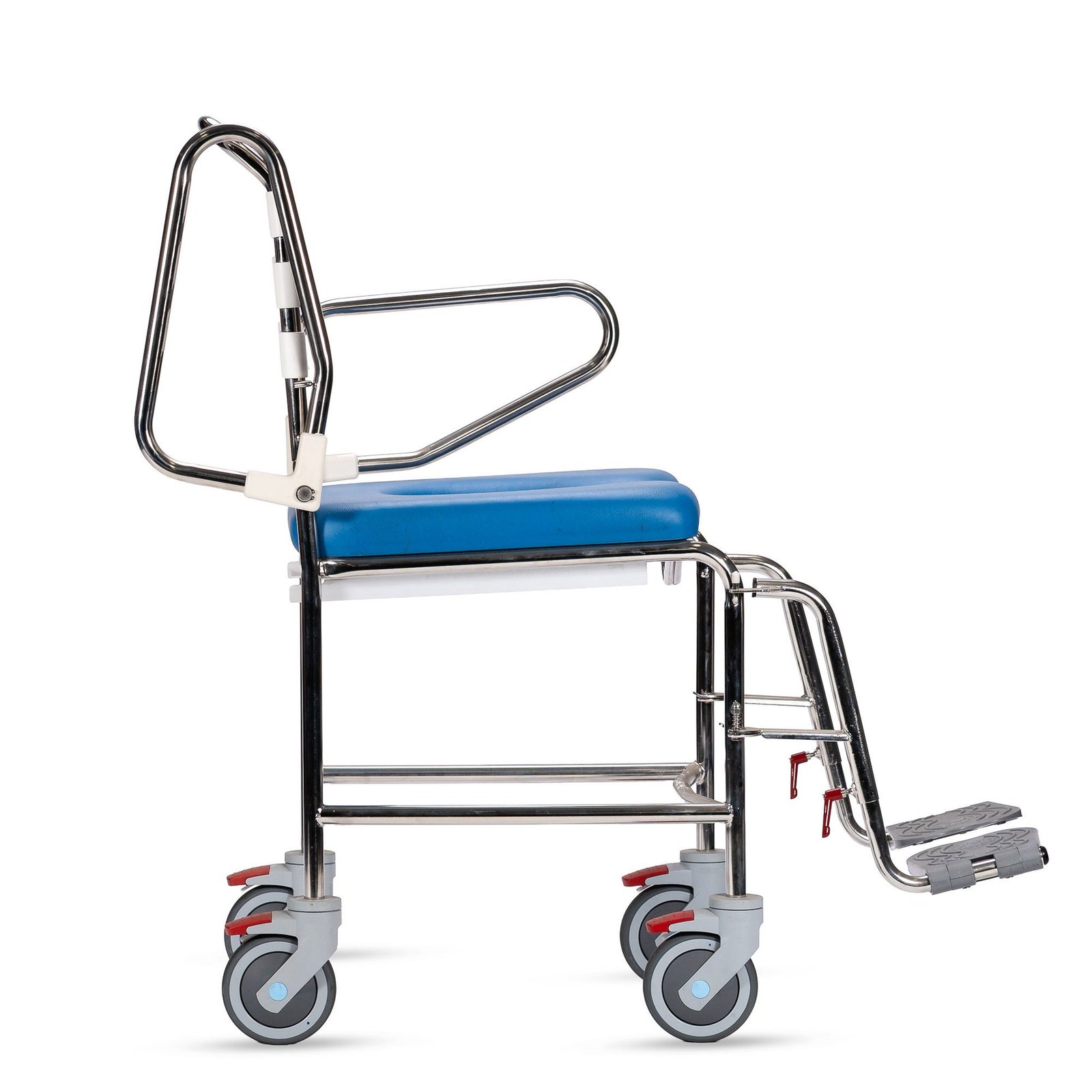 KCare Attendant Propelled Shower Commode with Swing-Up Arms and Swingaway Footrest - Image 6