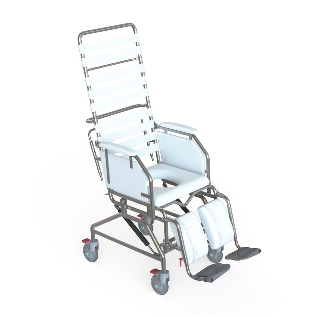 KCare Tilt in Space Attendant Propelled Shower Commode with Removeable Arms - 445mm