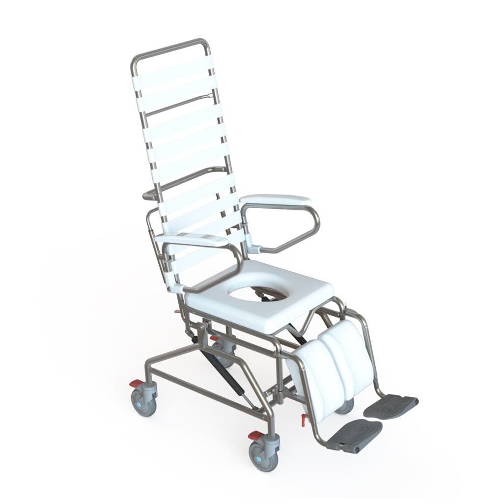 KCare Tilt in Space Attendant Propelled Shower Commode - 500mm
