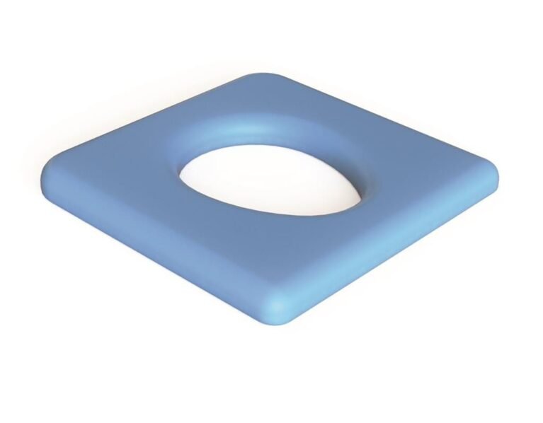 KCare Shower Commode Seat - Polyurethane Blue Closed 445mm Wide