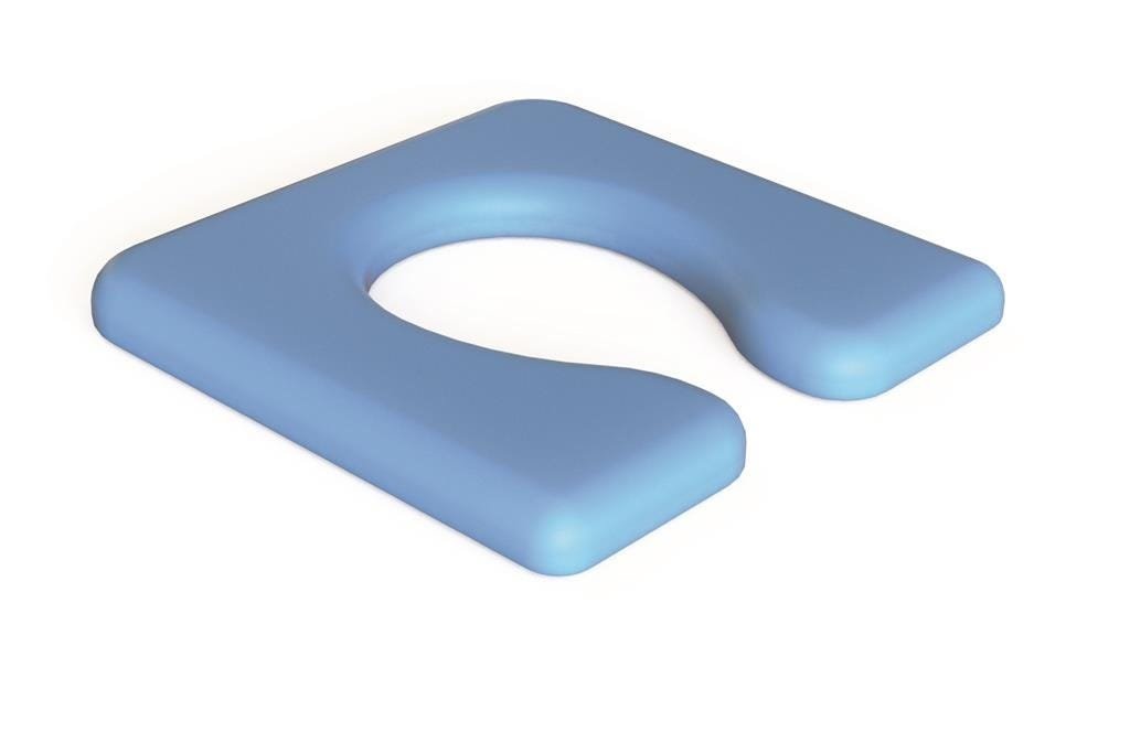 KCare Shower Commode Seat - Polyurethane Blue Seat 445mm Wide