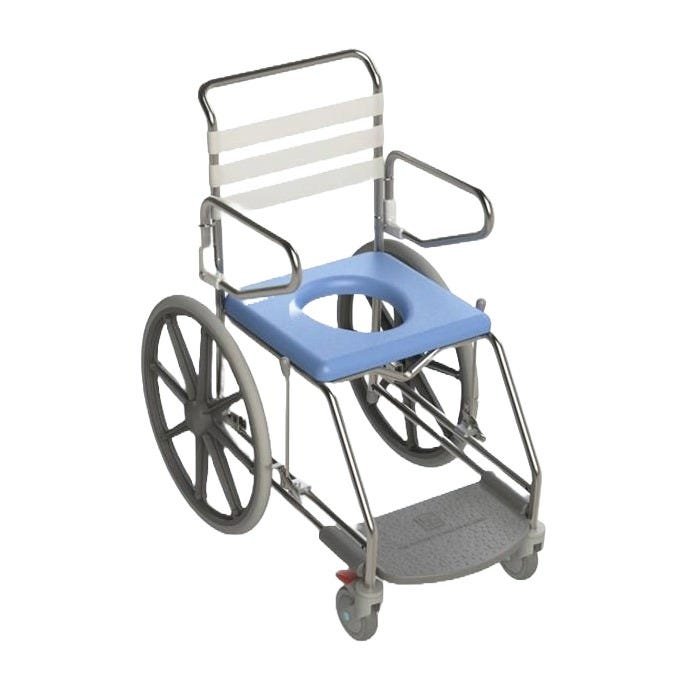 KCare Self Propelled Shower Commode with Swing up Arms and Weight Bearing Footplate