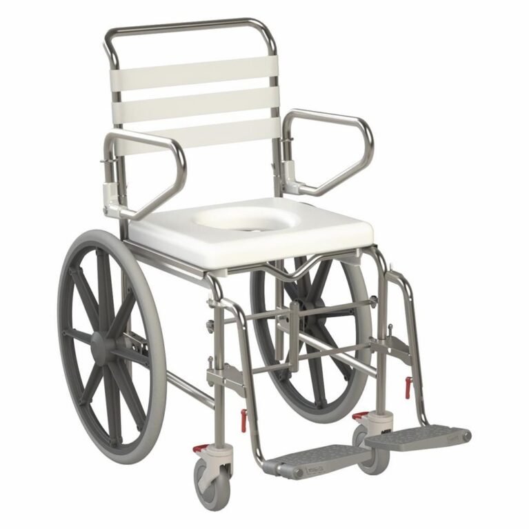 KCare Folding Self Propelled Shower Commode with Swing Away Footplates - 445mm
