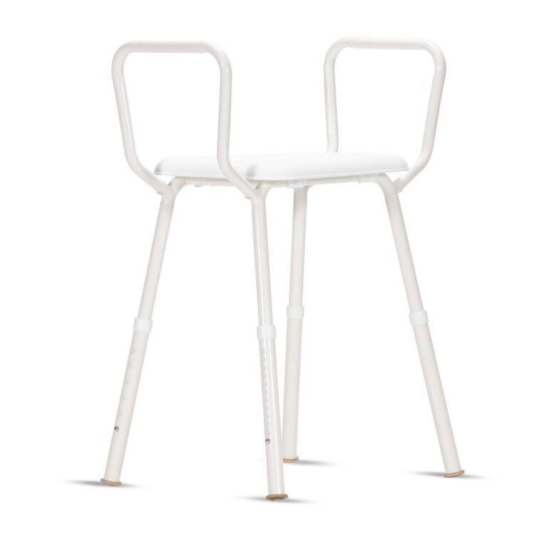 KCare Shower Stool with Arms and Clip On Plastic Seat