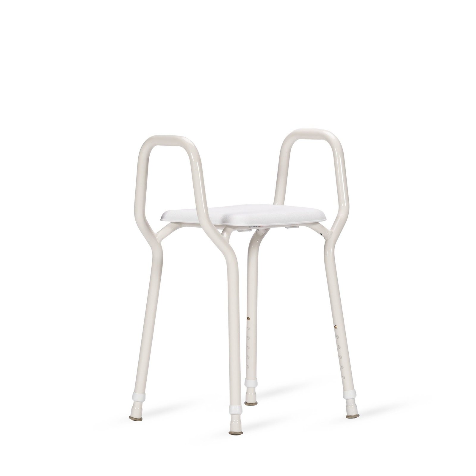 KCare Heavy Duty Shower Stool Clip-on Plastic Seat with Arms Aluminium