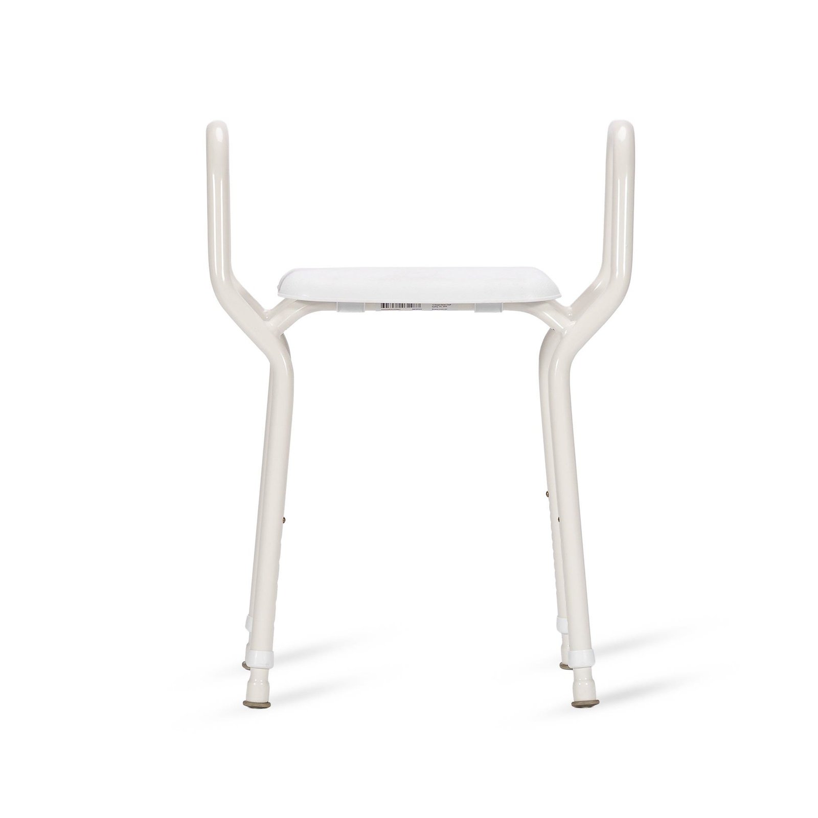 KCare Heavy Duty Shower Stool Clip-on Plastic Seat with Arms Aluminium - Image 2