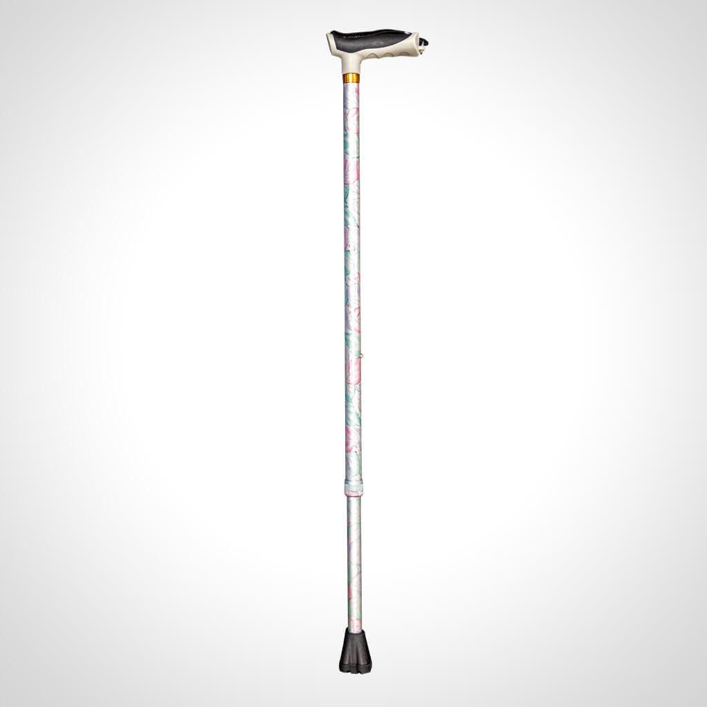 KCare T Handle Cane - Pattern Light Pink Flower