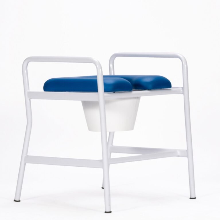 KCare Maxi Over Toilet Frame White with Blue Padded Seat