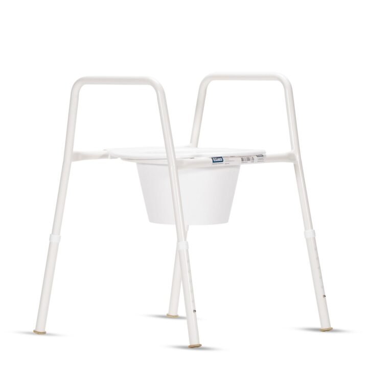 KCare Over Toilet Frame with Clip On Plastic Seat and Splash Guard - 465mm