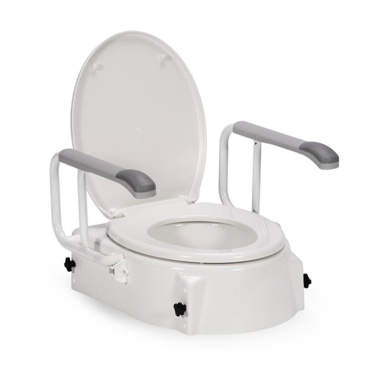 KCare Toilet Seat Raiser with Swing Back Arms